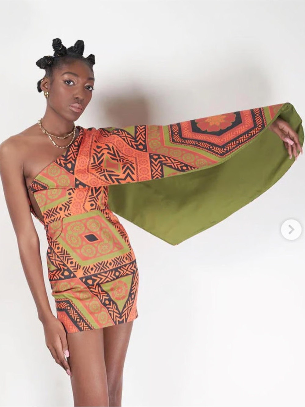 Kahindo One-Shoulder Geo Print Mini Dress Size XS NWT - Picture 2 of 4